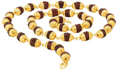 shankhraj mall Unveiling the Allure of the Brown Gold Rudraksha Mala for Stylish Men and Boys Gold-plated Plated Metal Chain