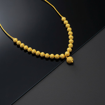 Saizen Gold-Plated Textured Traditional Lightweight Daily Wear Chain Necklace for Women Pearl Gold-plated Plated Brass Chain