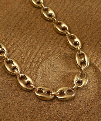 SOHI The Chunky Coffee-Bean Chain Necklace Gold-plated Plated Alloy Necklace