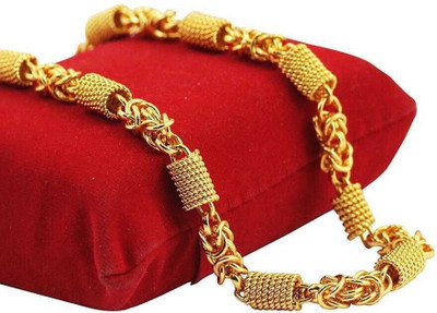 Fab Creations Golden 24 Inch Thick Snake Necklace Herringbone Chain_f5 Gold-plated Plated Stainless Steel Chain