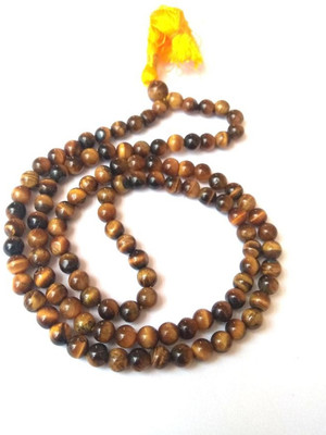 Ceylonmine01 108+1 Beads Tiger Eye Natural Beads Jaap Mala For Good Fortune and Meditation Crystal Stone Chain