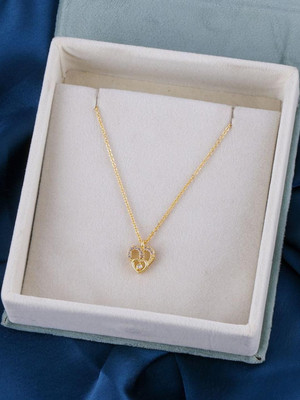 Dressberry GOLD PLATED NACKLACE CHAIN FOR WOMEN AND GIRLS Gold-plated Plated Brass Necklace Set