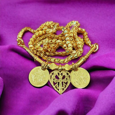 TGS GOLD COVERING Traditional Christian Thali Chain 24 Inch Gold-plated Plated Copper Necklace