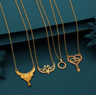 Seora Sparkling Heart Gold-plated Plated Alloy Chain Set