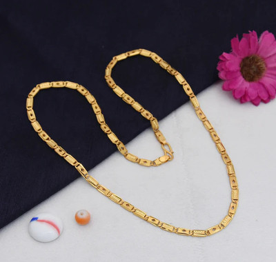 Honila 1 gram High Quality Indian Polished “20” Inches Gold Chain for Men and boy Gold-plated Plated Alloy Chain
