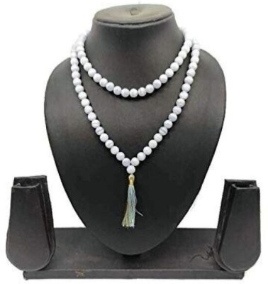 EXCEL Blue Lace Agate Mala 108 Beads Original Japa Prayer Beads Mala Healing Gemstone Crystal Necklace
