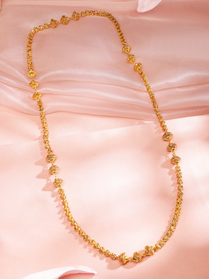 RUBANS 22K Gold-Plated Handcrafted Long Necklace-Intricate Beaded Detailing for Women Gold-plated Plated Brass Necklace