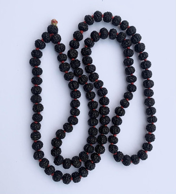 Sarvaksh Black 5 Mukhi (FACE) 108+1 Beads Siddh Rudraksha Wood Chain