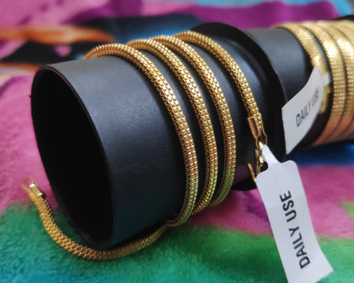 Prasansha Enterprises High Quality Gram Gold Plated Brass Daily Use Chain Gold-plated Plated Brass, Alloy Chain