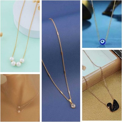 VESTURE KNOT White Pearl/Motti Fancy Chain Gold-plated Plated Alloy Necklace