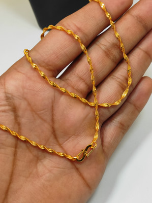 Divyanshi Collection Stylish One Gram Gold Plated Designer Chain Gold-plated Plated Brass Chain