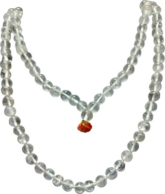 Neelkanth Natural Sphatik Mala 108+1 beads (lab Certified)/ Quartz Crystal Necklace