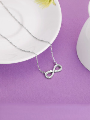 GIVA 925 Silver Heart Necklace|Lifetime Plating|6 Month Warranty Zircon Rhodium Plated Sterling Silver Necklace
