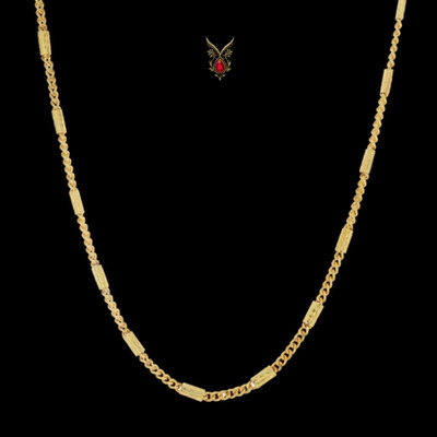 Heer Sutra Stylish Gold Plated Chain for Men – Durable Daily Wear Fashion Necklace Gold-plated Plated Brass, Alloy Chain
