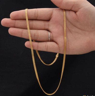 SECHAVISHA 1 gram High Quality Indian Polished “20” Inches Gold Chain for Men and boy Gold-plated Plated Alloy Chain