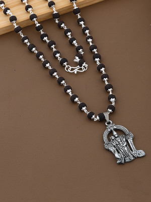 Growola Lord Murugan Karungali Mala Silver Pendnet for Men,Women Metal Pendant Silver Silver Plated Wood, Rudraksha, Alloy Necklace Set