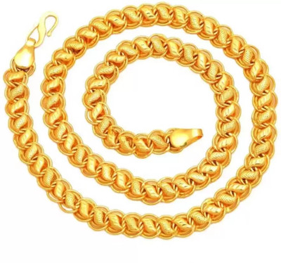 Rasantovi 1 gram High Quality Indian Polished “20” Inches Gold Chain for Men and boy Gold-plated Plated Alloy Chain