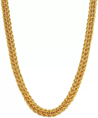 Kanibhashi 1 gram High Quality Indian Polished “20” Inches Gold Chain for Men and boy Gold-plated Plated Alloy Chain