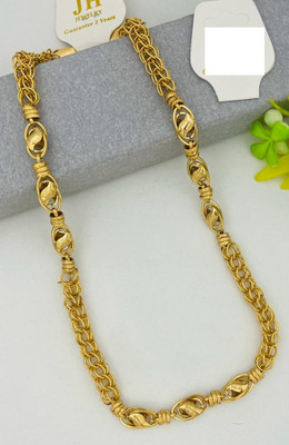 NOJRASHI 1 gram High Quality Indian Polished “20” Inches Gold Chain for Men and boy Gold-plated Plated Copper Chain