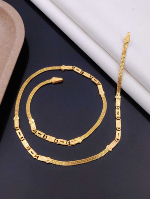 hisa 1 gram High Quality Indian Polished “20” Inches Gold Chain for Men and boy Copper Chain