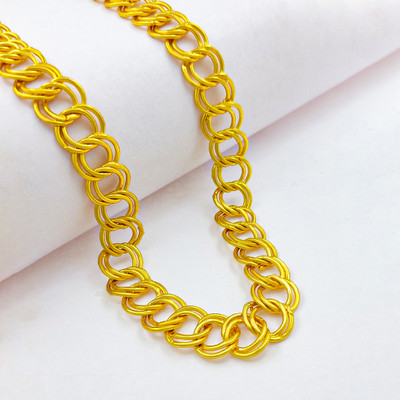 SAIIZEN ( SHORT SIZE 19 INCH ) Indian Polished YELLOW Plated Brass Chain for Men Gold-plated Plated Brass Chain