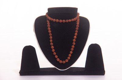 Sarvaksh 5 Mukhi Brown Rudraksha Jap Mala(108+1) Wood Necklace