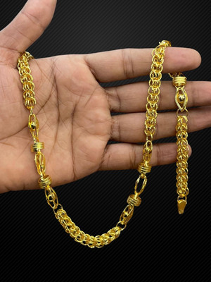 RKB SALES 1gm gold plated High Quality Indian Polished chain men Gold-plated Plated Alloy Chain