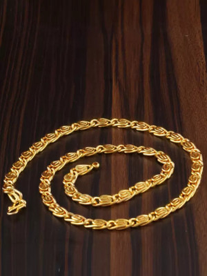 Coachavi 1 gram High Quality Indian Polished “20” Inches Gold Chain for Men and boy Gold-plated Plated Copper Chain