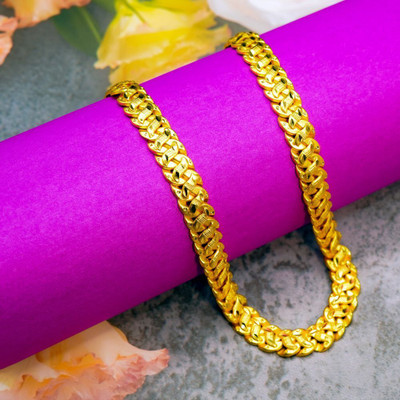 RAJAVEER IMITATION Bold and Masculine: Gold-Plated Cuban Link Chain Gold-plated Plated Alloy Chain