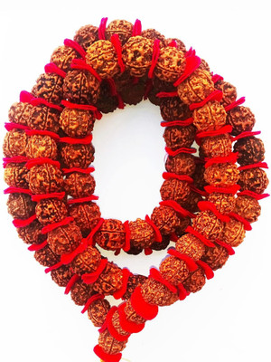 Firmus 5mukhi Rudraksha Kantha for wearing and worship (Size: 18-22mm,Beads: 54+1) Rudraksha Chain
