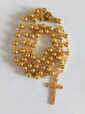 Divine Creations Rosary Golden Catholic Praying Rosary for Men & Women Metal Chain