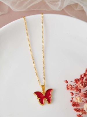 BRANDSOON Brandsoon Fashion Embracing butterfly shape Pendant and chain for Girls/Women Gold-plated Plated Brass Chain