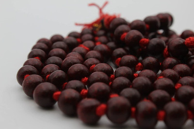 Shubh Mart Original Red Sandalwood/Chandan Mala 108 Beads Wood Chain
