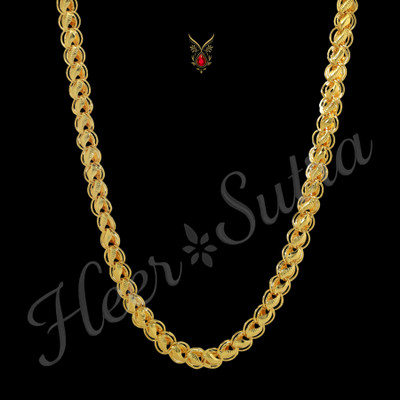 Heer Sutra Stylish Gold Plated Chain for Men – Durable Daily Wear Fashion Necklace Gold-plated Plated Brass, Alloy Chain