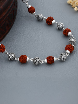 Divine rudras rudraksha pandent Silver Plated Brass Chain