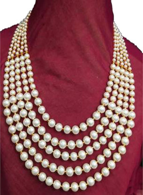 Grace Collections Pearl Gold-plated Plated Alloy Necklace Set