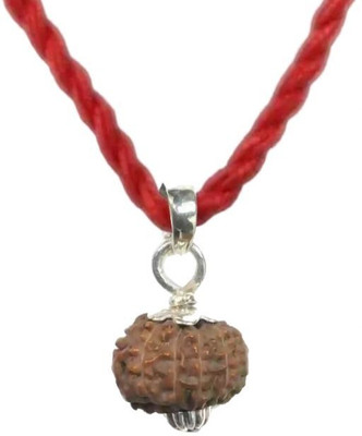 Kuttumb Gems & Jewels 8 Mukhi/Faced Rudraksha indonesian Originated Rudraksh For Unisex Silver Brass Locket Set