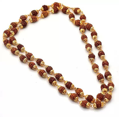 SOTNIX RUDRAKSHA CAP MALA Gold-plated Plated Brass Chain