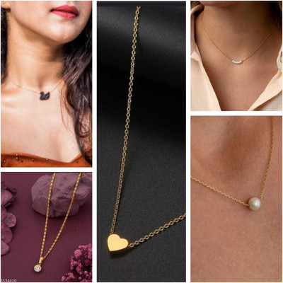 VESTURE KNOT White Pearl/Motti Fancy Chain Gold-plated Plated Alloy Necklace