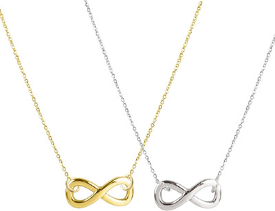 Sorellaz Womens Golden & Silver Infinity Necklace Metal Chain