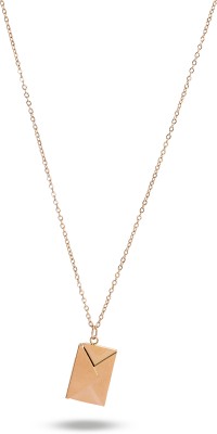Palmonas Love Envelope Necklace- 18k Rose Gold Plated Cubic Zirconia Gold-plated Plated Stainless Steel Necklace