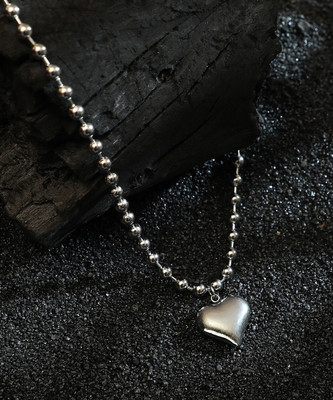 SOHI The Puffer-Cuoer Pendant Necklace Silver Plated Alloy Necklace