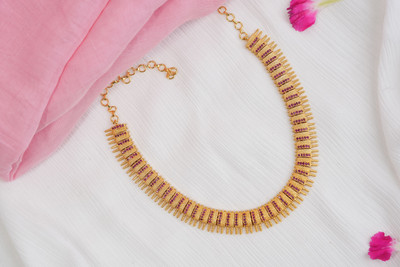 Vosgi Emerald Gold-plated Plated Brass Necklace