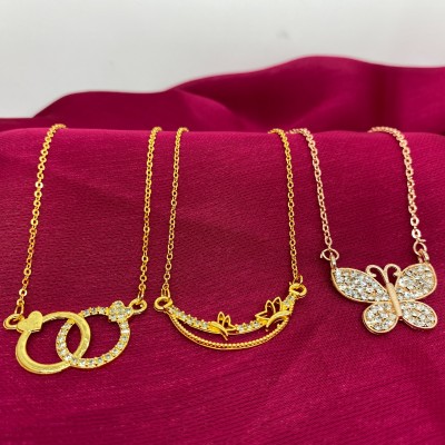 FLAMINGO JEWELS Flamingo Combo Of 4 Necklace And Chain For Girls And Womens Gold-plated Plated Alloy Necklace