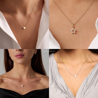 BOGHRA SALES Combo of 4 Pendant Necklace Chain for Women and Girls Pearl, Diamond Gold-plated Plated Brass, Alloy Chain