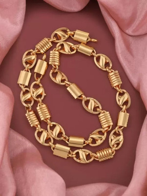 TULAMIVI 1 gram High Quality Indian Polished “20” Inches Gold Chain for Men and boy Gold-plated Plated Copper Chain