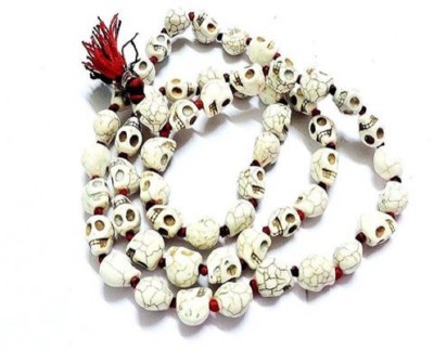 numeroastro Carved Skull (Nar Mund) Stone Mala For Good Luck (54+1 ) Big Beads Stone Chain