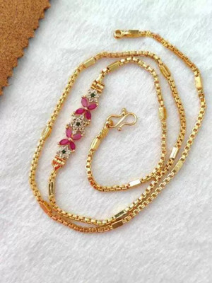 LASAVAMON 1 gram Pendant set With chain for man and boy New design new year Gold-plated Plated Alloy Chain Set