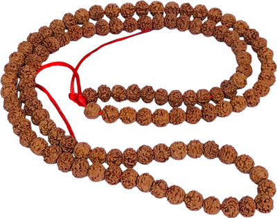 Divine Rudraksham 5 Mukhi Rudraksha Mala Original 108 Beads 8mm / Rudraksha Mala for Men/Women Wood Necklace