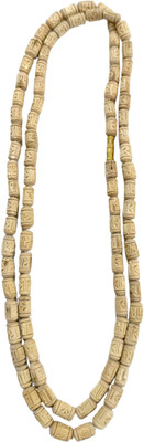 BHAKTI SHRINGAR Original Tulsi Beads Radha Name Kanthi Mala|| Handmade Natural (2 Round) Wood Chain